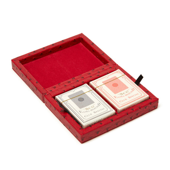 Brouk & Co Paige Poker Card Set | Red Ostrich