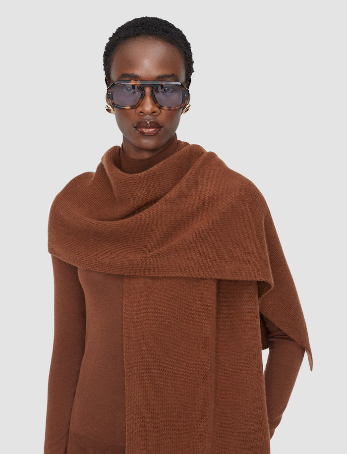 Brown Pasilla Light Pure Cashmere Scarf - Joseph