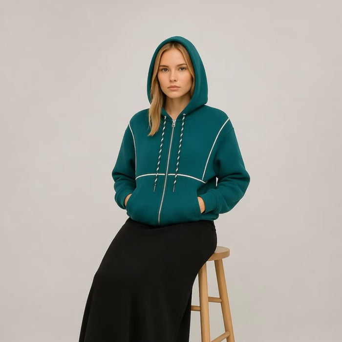 Pause BH2831 Grid Outline Terry Hoodie
