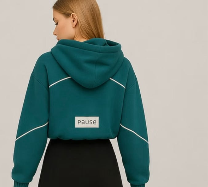 Pause BH2831 Grid Outline Terry Hoodie