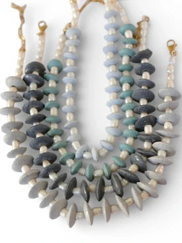 Pearls Gone Wild Ashanti Glass and Pearls Necklace | Turquoise