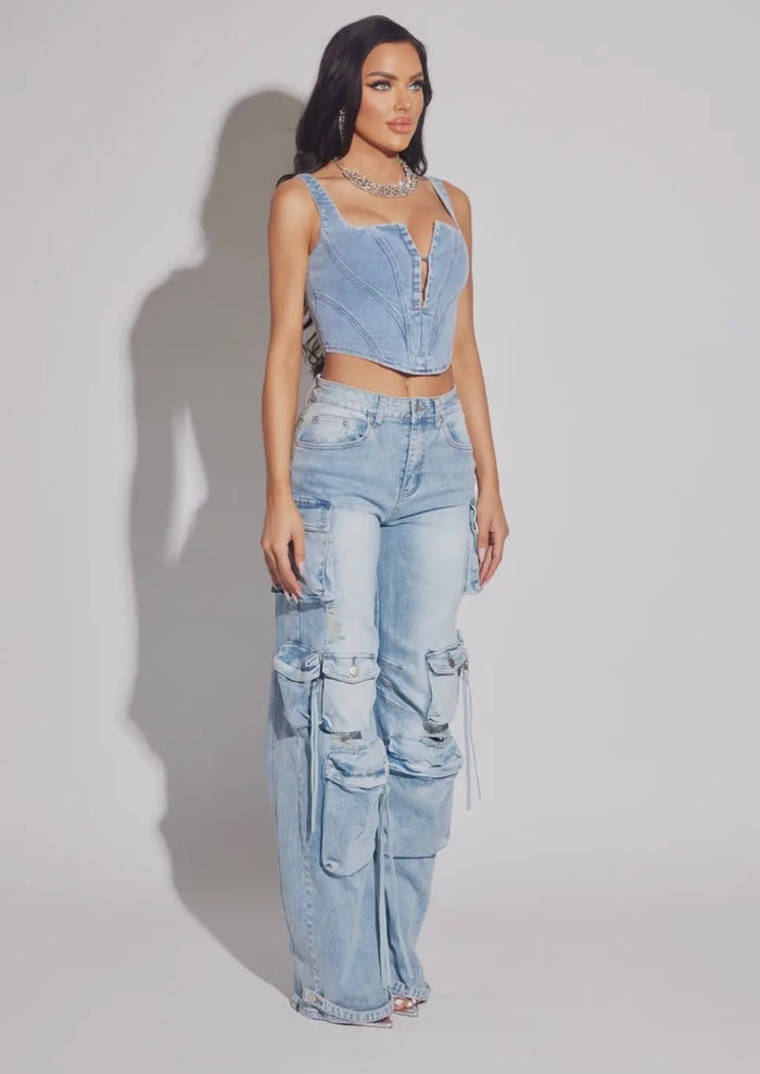 Perfect Fit Stretch Cargo Jeans image 3