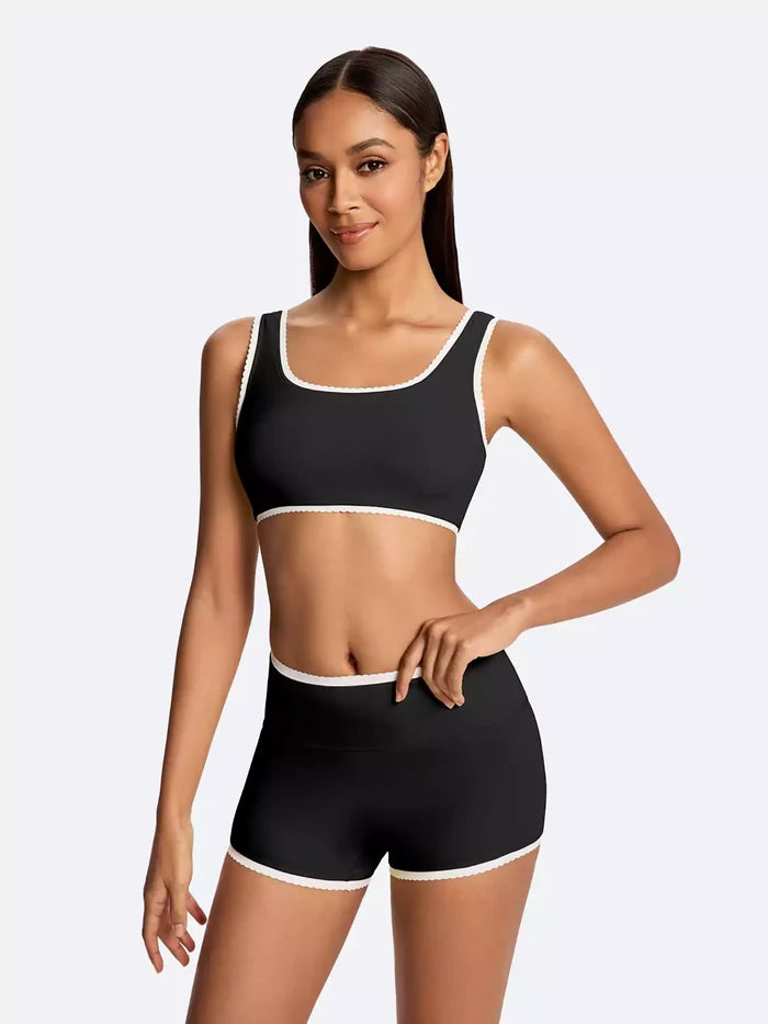 Petal Contrast Sports Bra