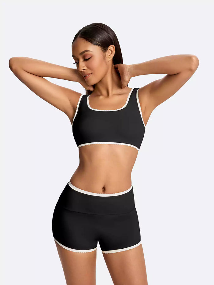 Petal Contrast Sports Bra
