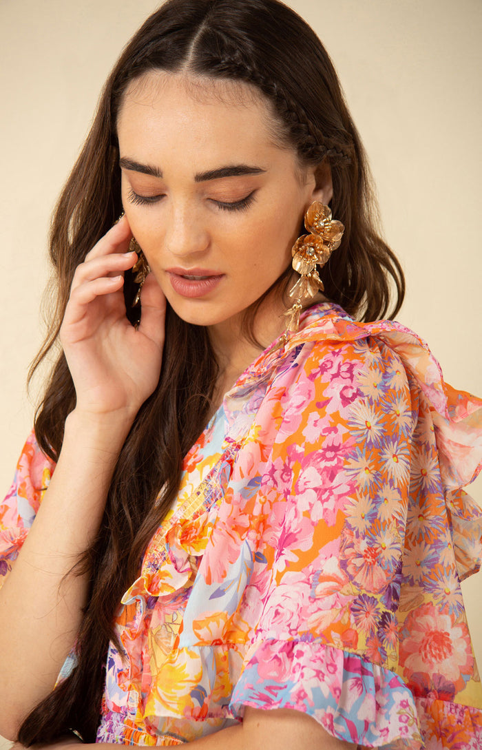 Peyton Tiered Dress, color_coral
