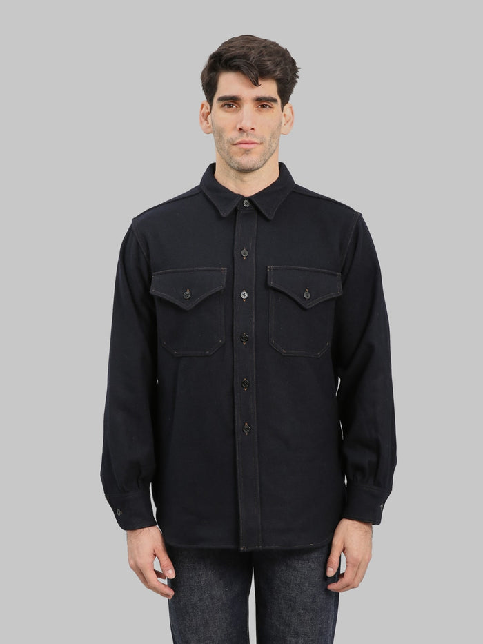 Pherrows 25W P30 1930s CPO Shirt Dark Navy fit