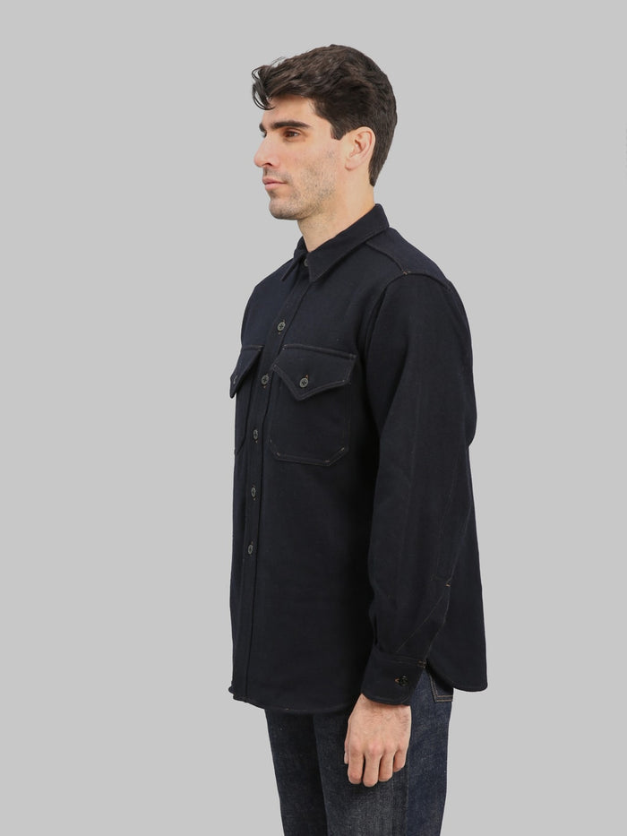 Pherrows 25W P30 1930s CPO Shirt Dark Navy side