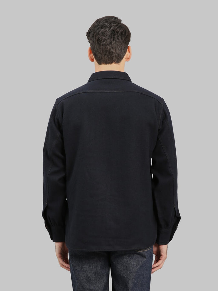 Pherrows 25W P30 1930s CPO Shirt Dark Navy back fit