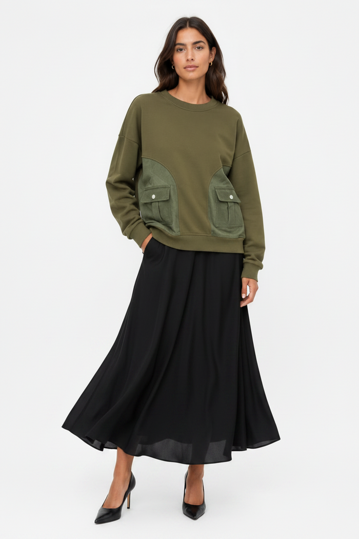 Pierre Balmingo 837HB Denim Pocket Sweatshirt