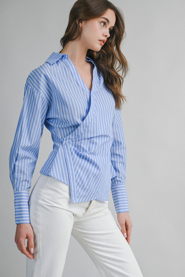 Pin Stripe Wrapped Shirt
