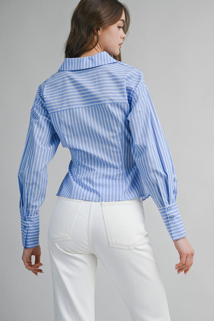 Pin Stripe Wrapped Shirt