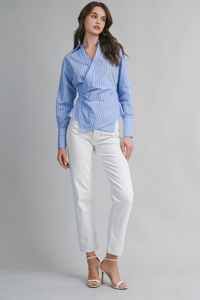 Pin Stripe Wrapped Shirt