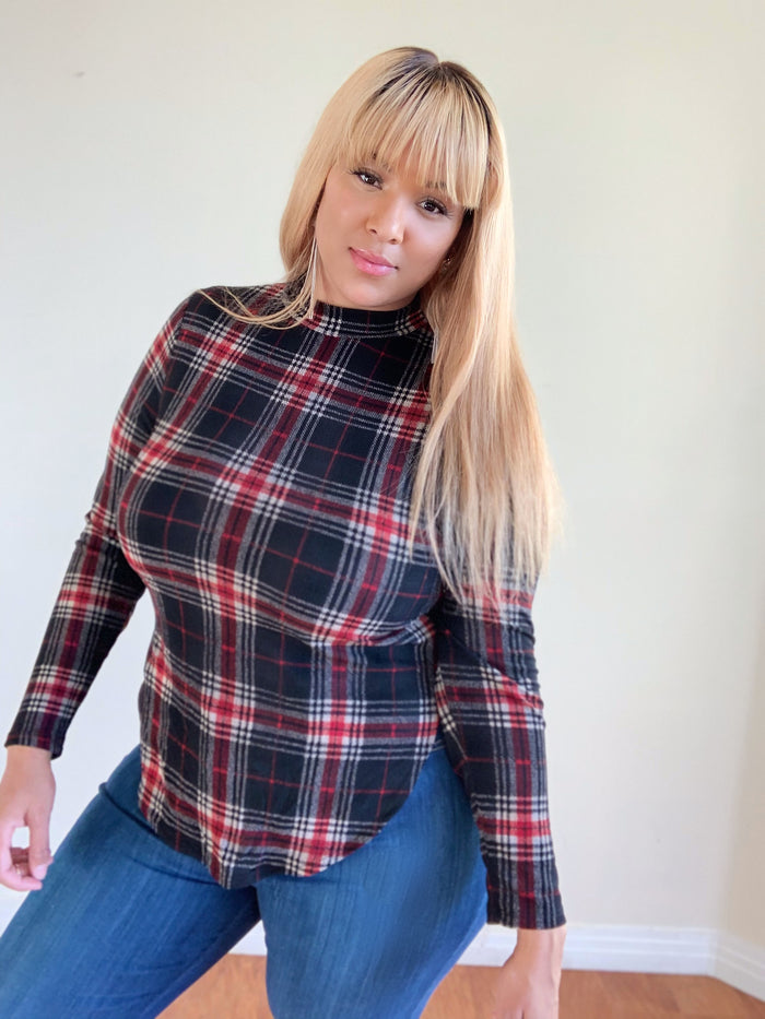 Plaid Vibes Long Sleeve Top image 0