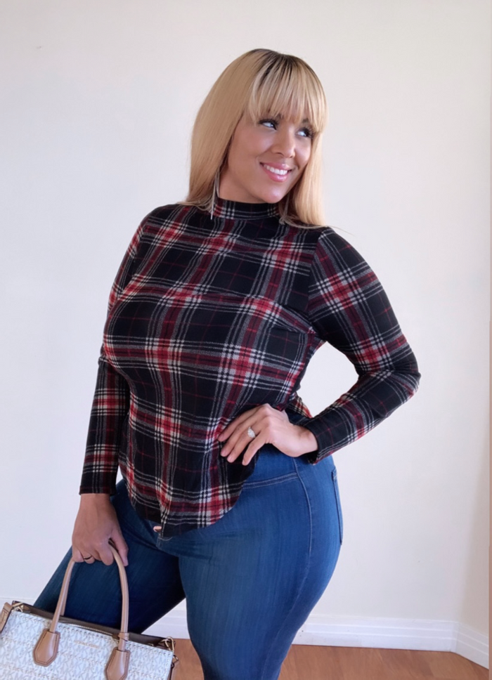 Plaid Vibes Long Sleeve Top image 1