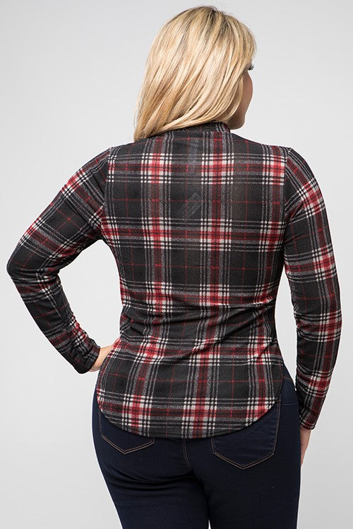 Plaid Vibes Long Sleeve Top image 2