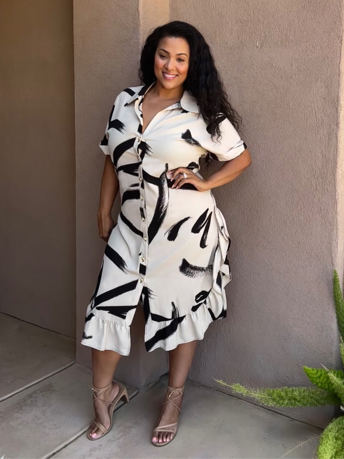Plus Midi button down dress  image 1