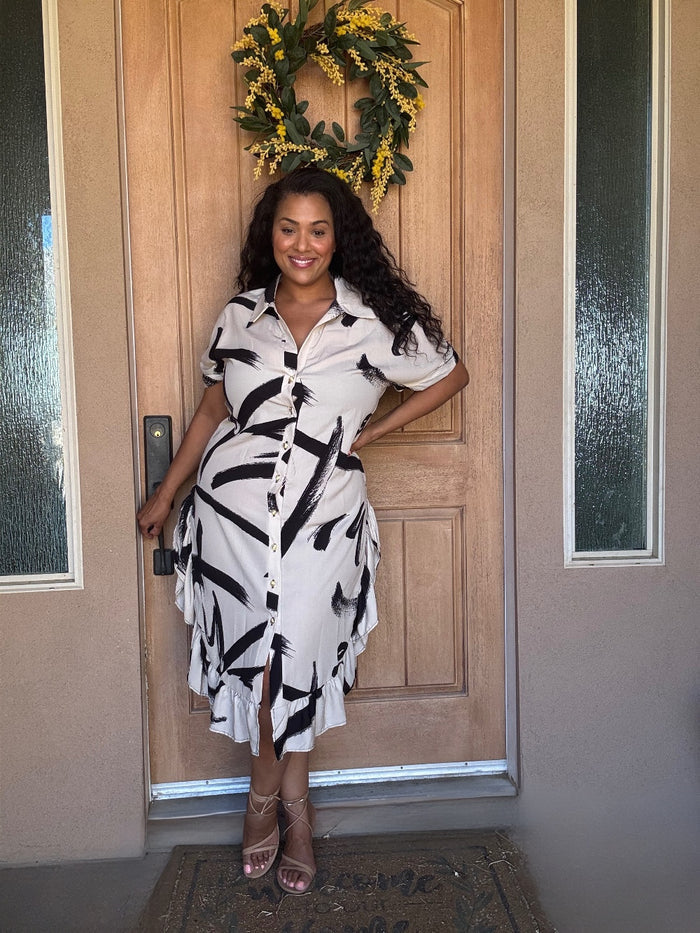 Plus Midi button down dress  image 3