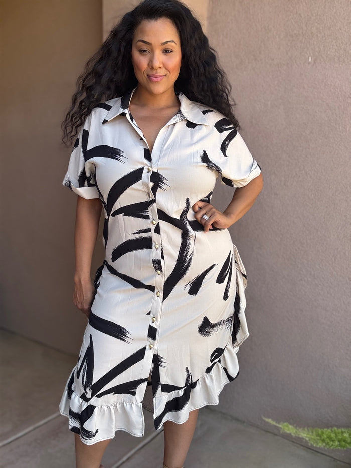 Plus Midi button down dress  image 4