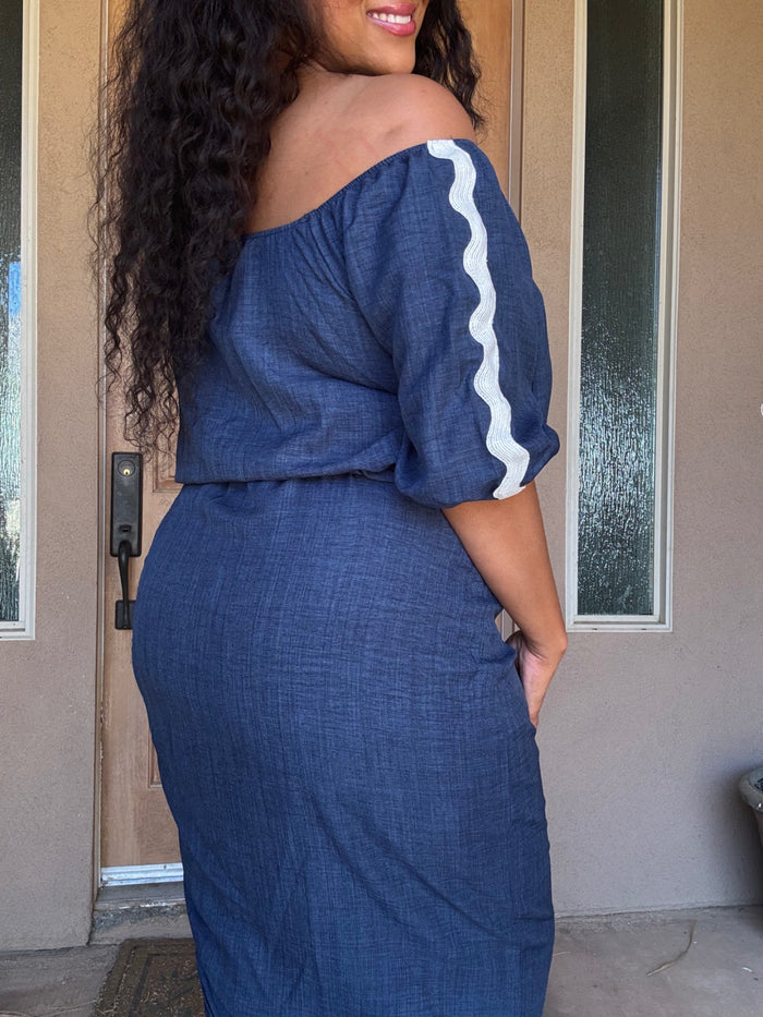 Plus Ruched Wavy 2pc Skirt Set image 4
