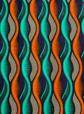 Polyester African Ankara Print-Green Navy Orange.