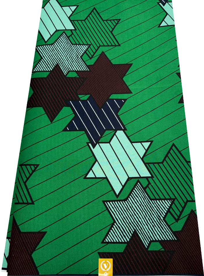 Polyester Ankara Wrapper- Forest Green Black Dark Red Navy Mint White