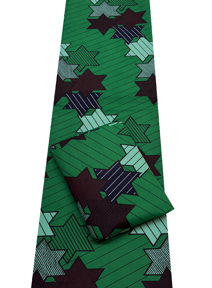 Polyester Ankara Wrapper- Forest Green Black Dark Red Navy Mint White