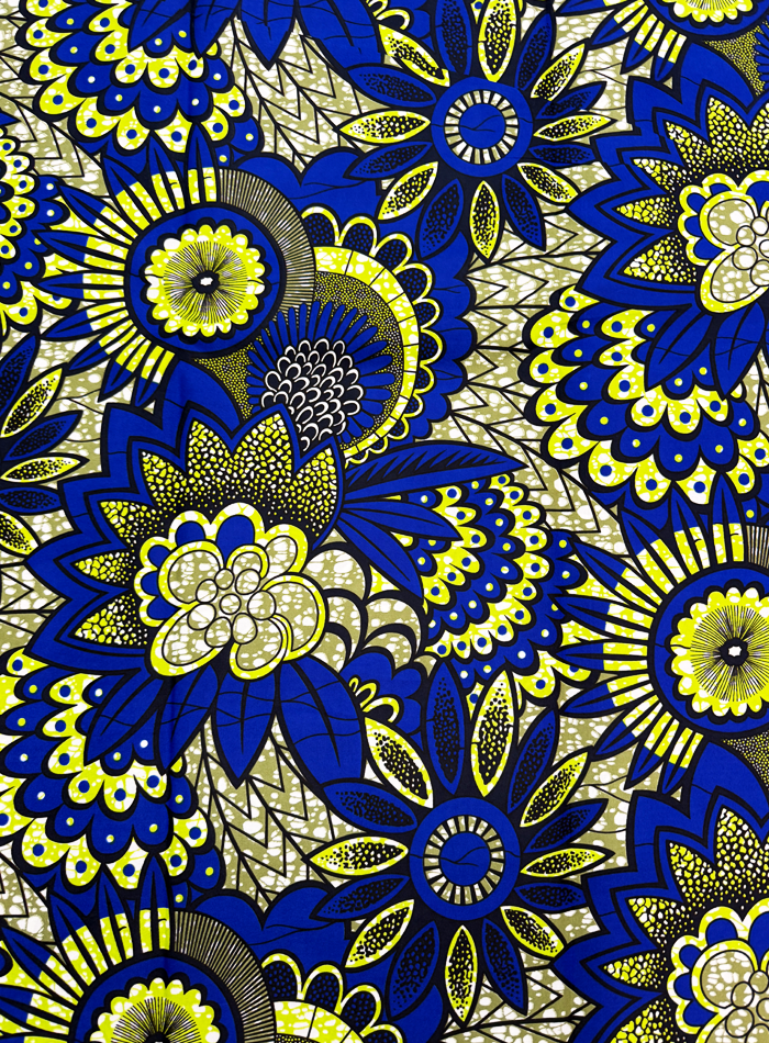 Polyester Wrapper Print- Lime Green Olive White Navy Royal Cream