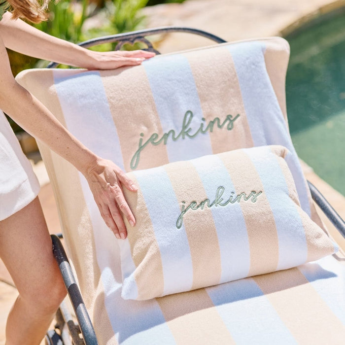 Pool Lounge Cover | Sand Stripe