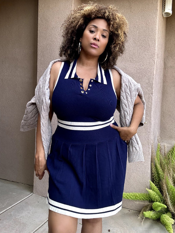 Preppy Knit Collard Dress image 0