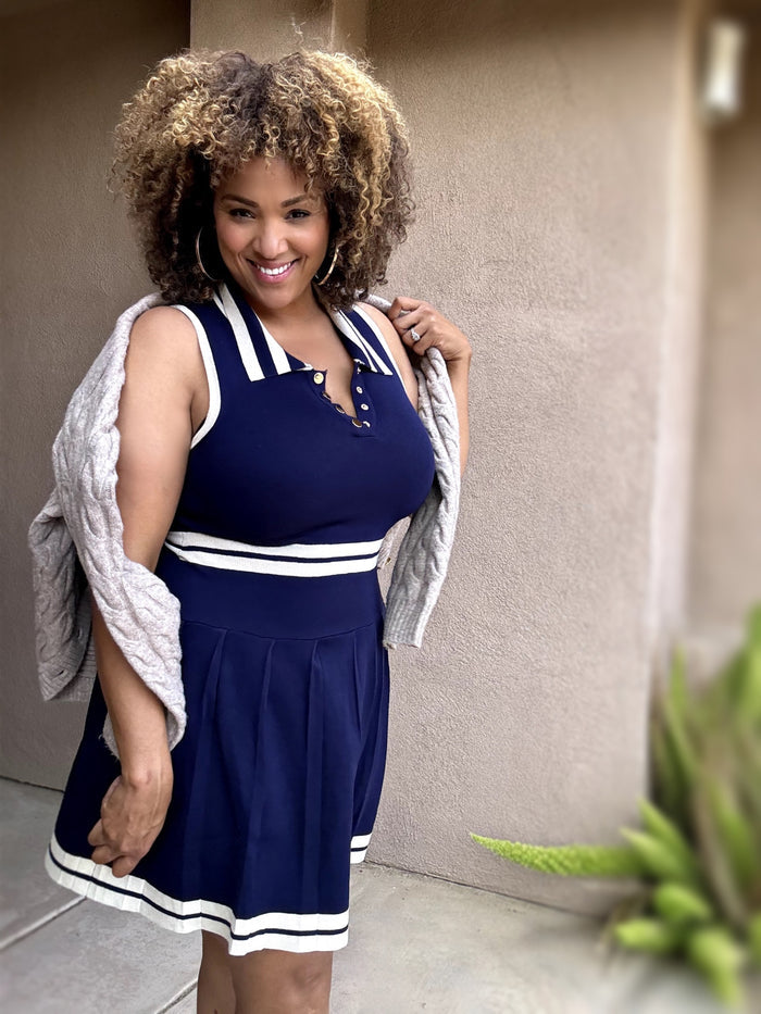 Preppy Knit Collard Dress image 3