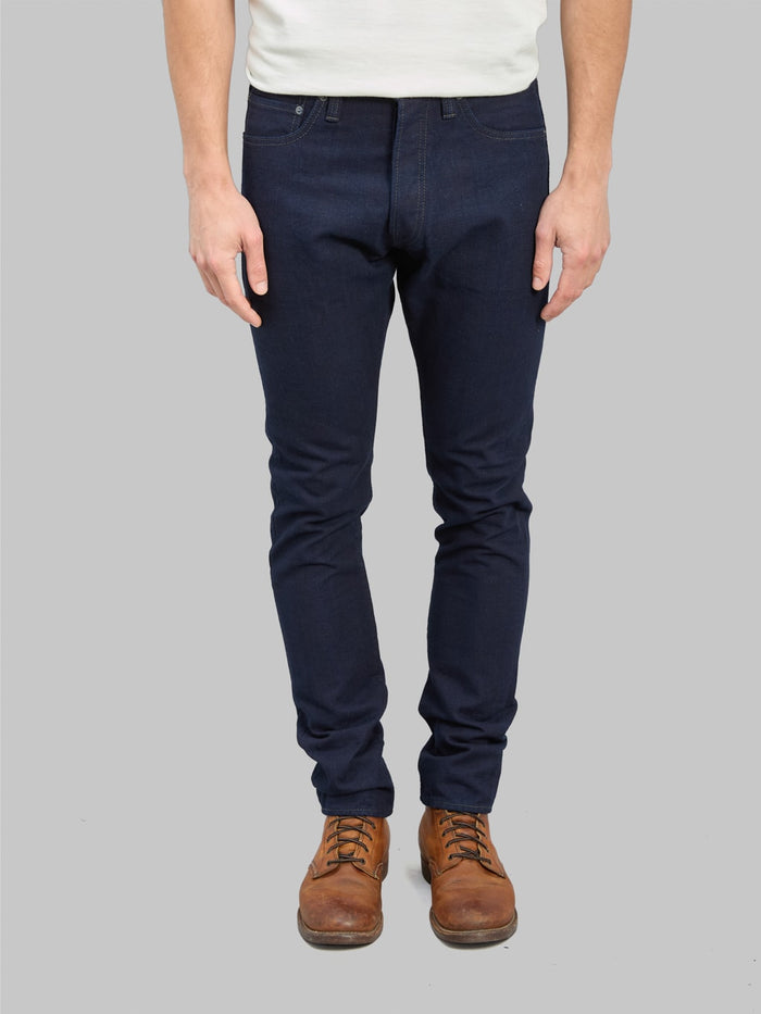 Pure Blue Japan 1175ID Duck Canvas Relaxed Tapered  Double Indigo front fit