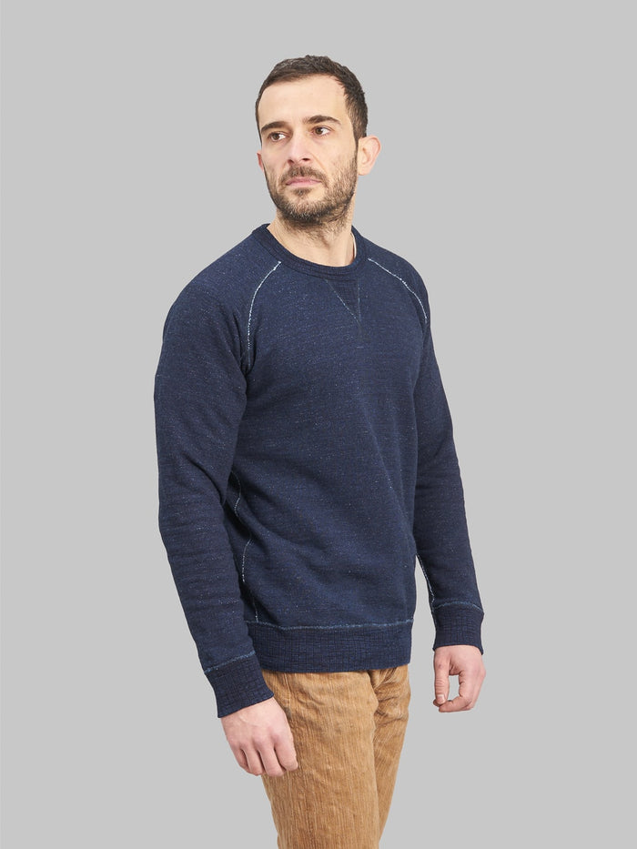 Pure Blue Japan Slub Yarn Sweatshirt Indigo style