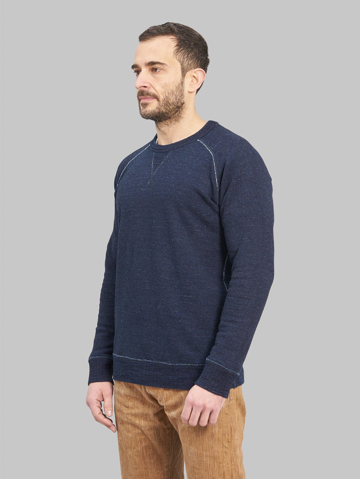Pure Blue Japan Slub Yarn Sweatshirt Indigo side fit