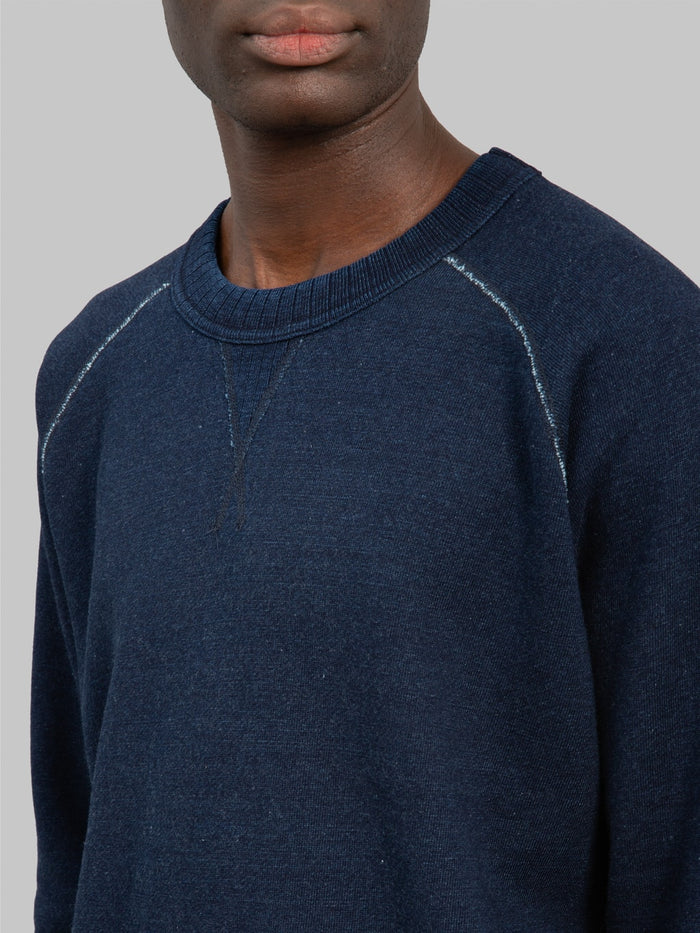 pure blue japan 5409 1 yarn dyed indigo sweatshirt  chest