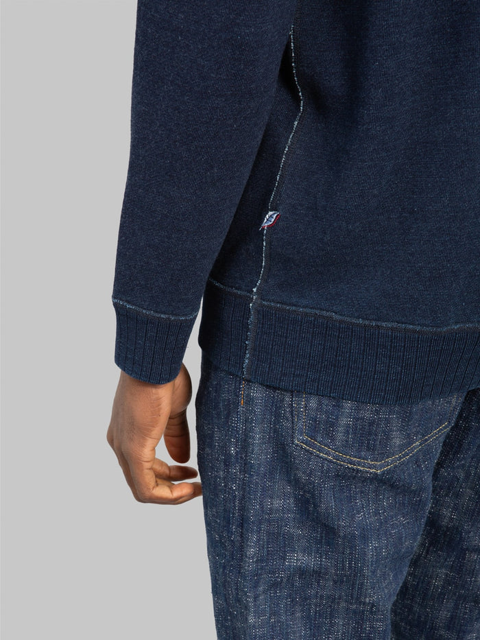 pure blue japan 5409 1 yarn dyed indigo sweatshirt  logo