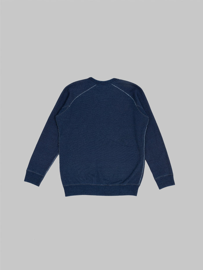 pure blue japan 5409 1 yarn dyed indigo sweatshirt back
