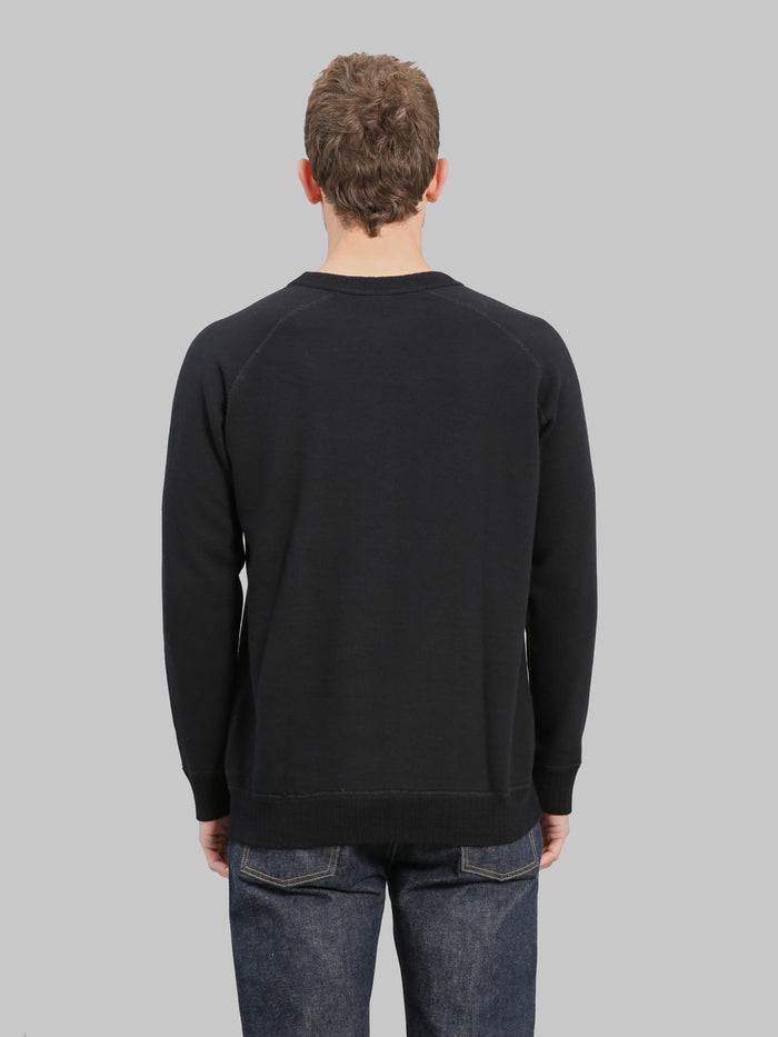 Pure Blue Japan 5409 IDBK Yarn Dyed Sweatshirt Indigo Black back fit