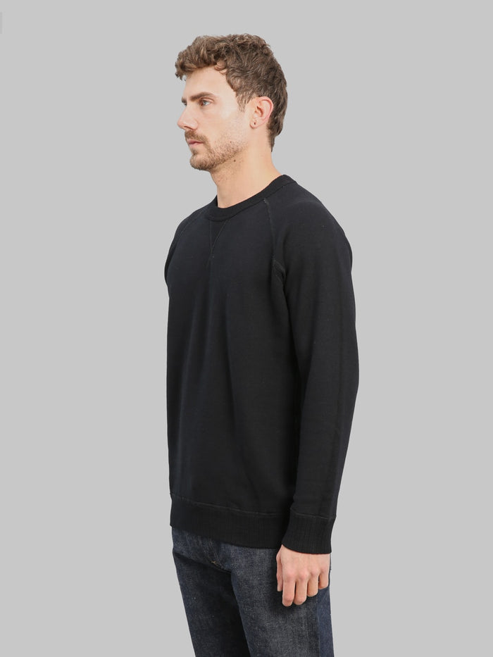 Pure Blue Japan 5409 IDBK Yarn Dyed Sweatshirt Indigo Black side fit