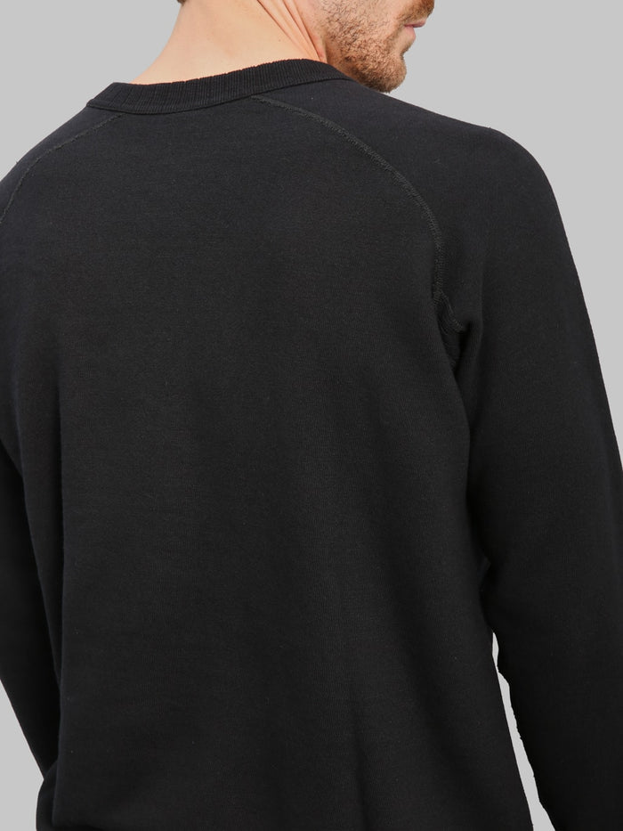 Pure Blue Japan 5409 IDBK Yarn Dyed Sweatshirt Indigo Black back stitching