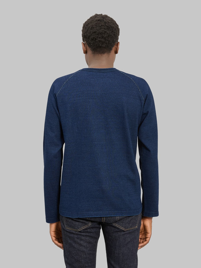 Pure Blue Japan 5413-ID 11oz Super Heavyweight Jersey Indigo Raglan Sweatshirt