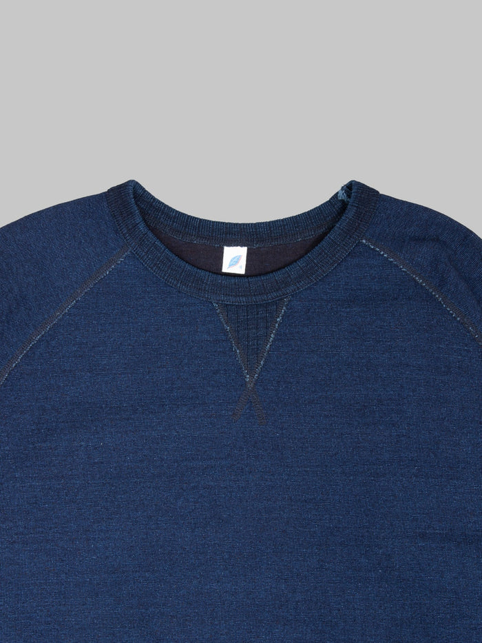 Pure Blue Japan 5413-ID 11oz Super Heavyweight Jersey Indigo Raglan Sweatshirt