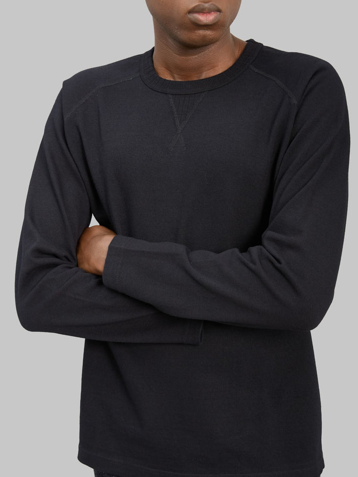 Pure Blue Japan 5413-IDBK 11oz Super Heavyweight Jersey Raglan Sweatshirt Indigo Black