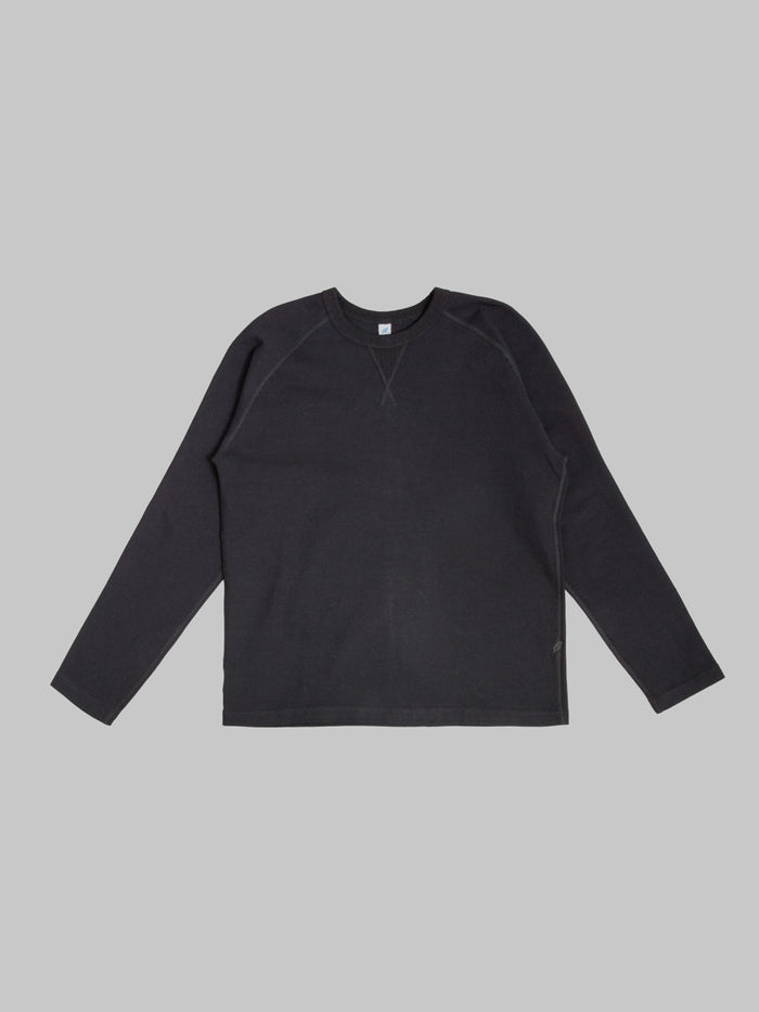 Pure Blue Japan 5413-IDBK 11oz Super Heavyweight Jersey Raglan Sweatshirt Indigo Black