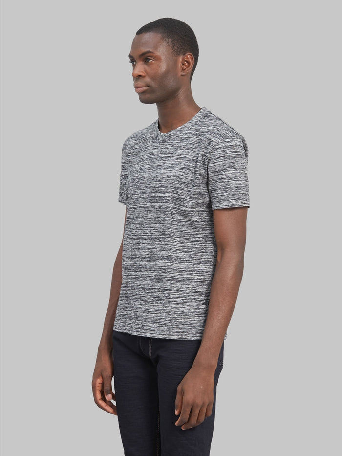 pure blue japan kasuri tshirt black slim  side fit