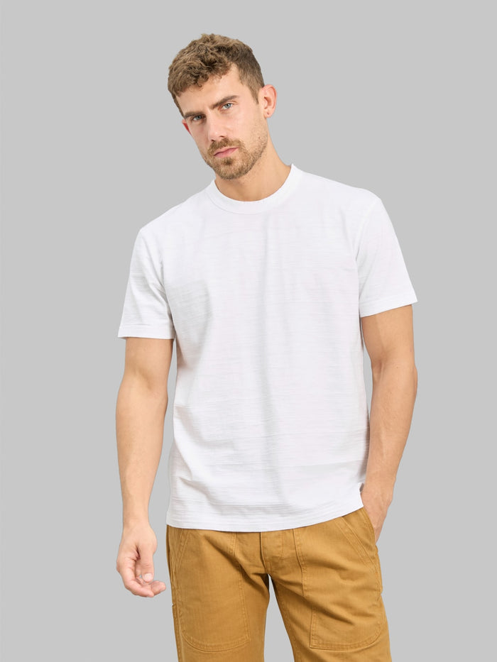 Pure Blue Japan SS-SLB-5011-WH 8oz Slub Jersey T-Shirt White