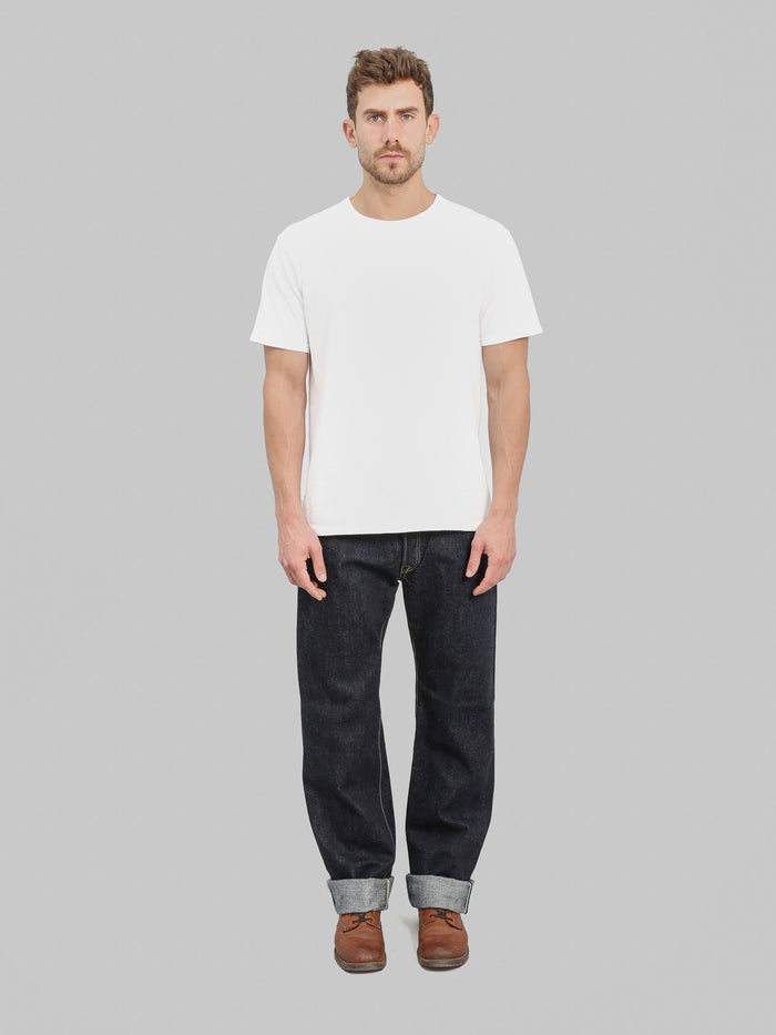 Pure Blue Japan XX002 14oz Pipe Straight Jeans front look