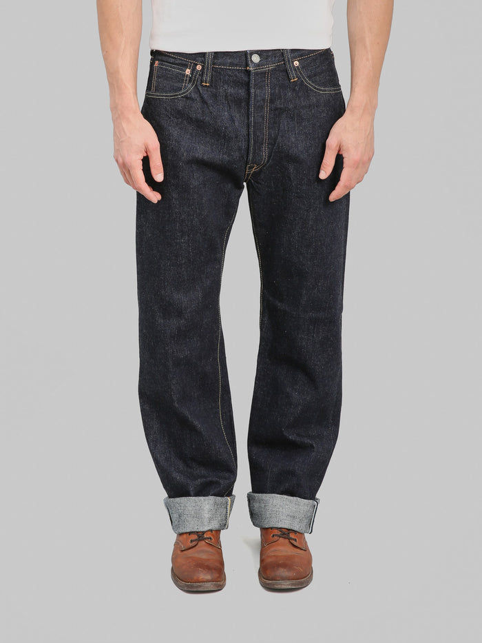 Pure Blue Japan XX002 14oz Pipe Straight Jeans front fit