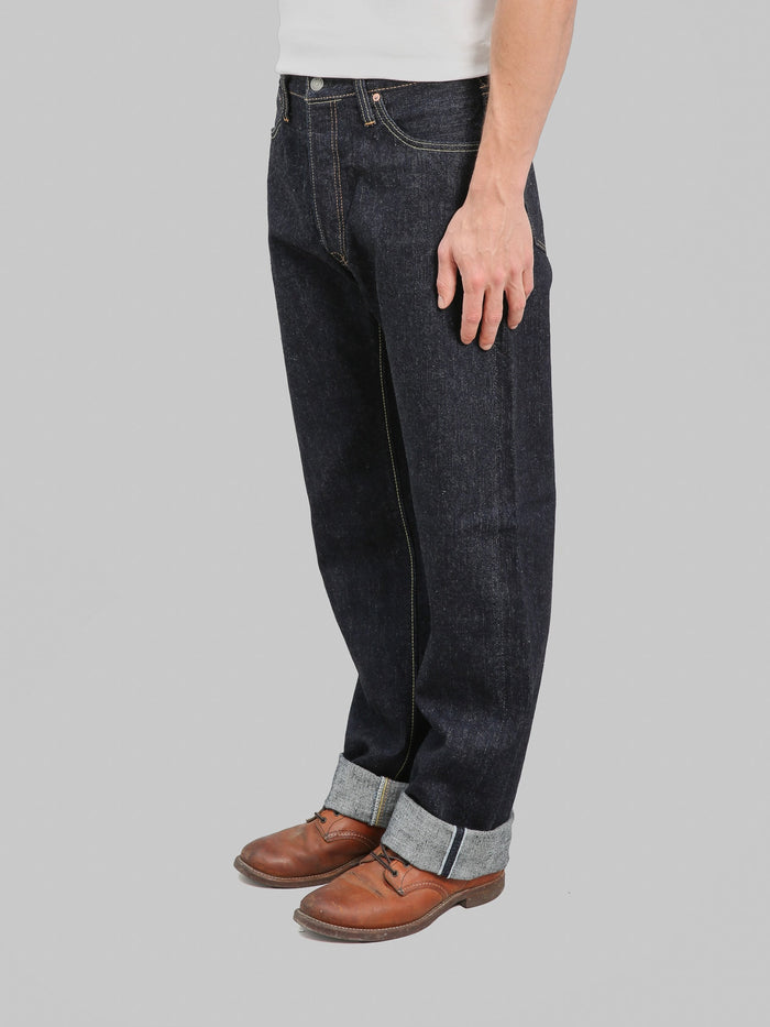 Pure Blue Japan XX002 14oz Pipe Straight Jeans side fit