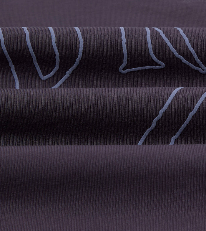 Purple '77' Print Short-Sleeve Hiking T-Shirt