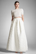 PYAAR IVORY EMBROIDERED SKIRT